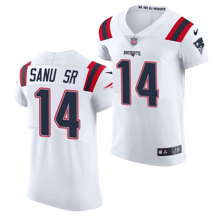 Men New England Patriots #14 Mohamed Sanu Nike White Vapor Elite NFL Jersey